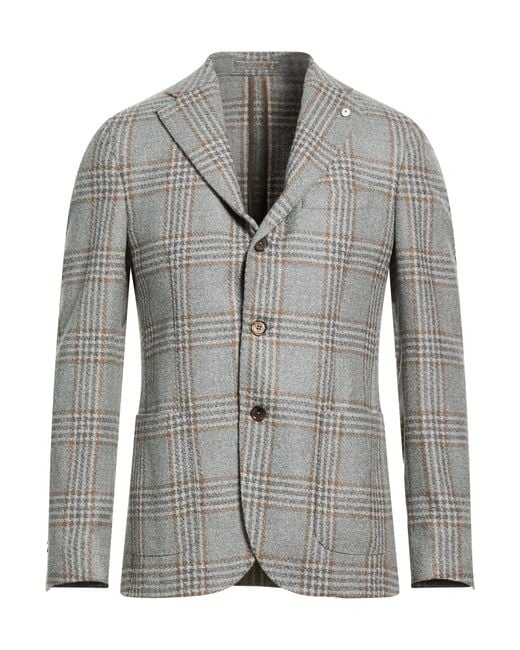 L.b.m. 1911 Gray Blazer Virgin Wool, Polyester for men