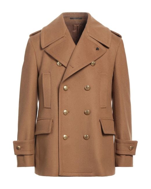 Gabriele Pasini Brown Coat Wool, Cashmere for men