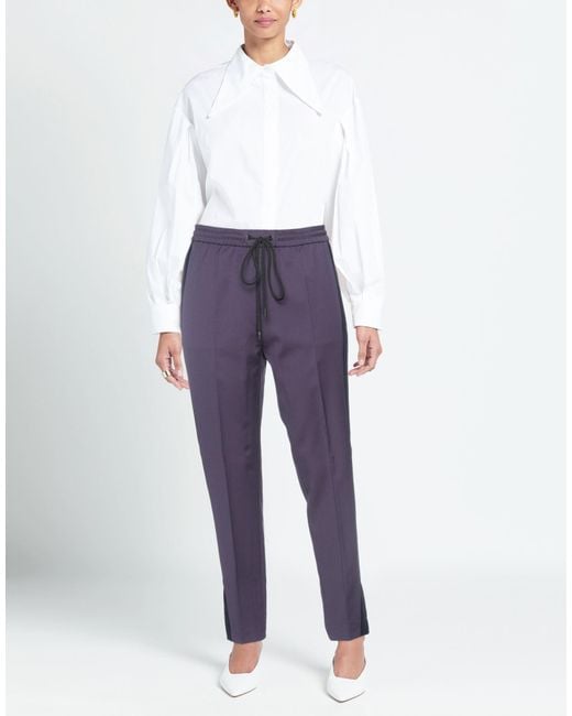 Iceberg Purple Pants Polyester, Wool, Elastane