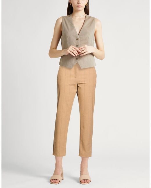 Eleventy Natural Camel Pants Wool, Elastane