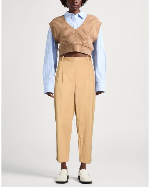Circolo 1901 Natural Camel Pants Cotton, Elastane