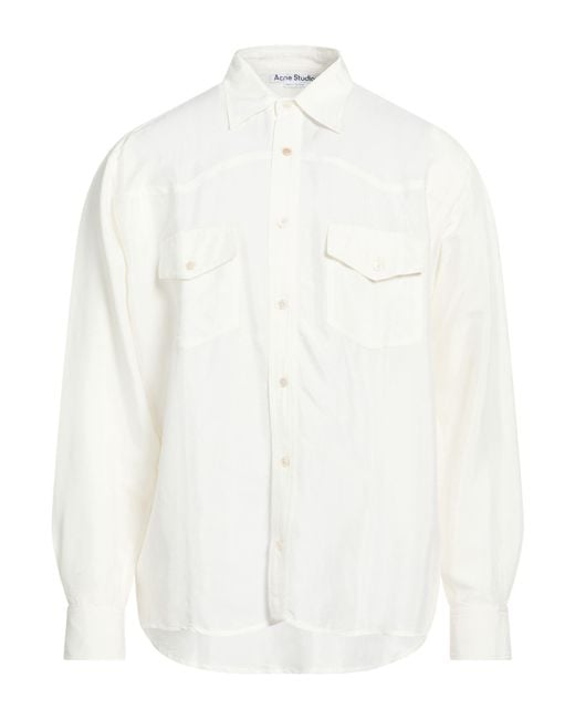 Acne White Shirt Viscose for men