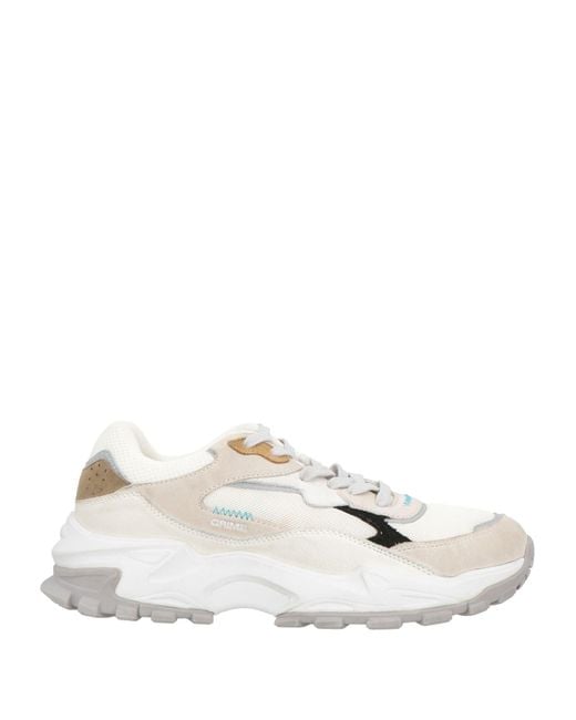 Crime London White Sneakers Leather, Textile Fibers for men