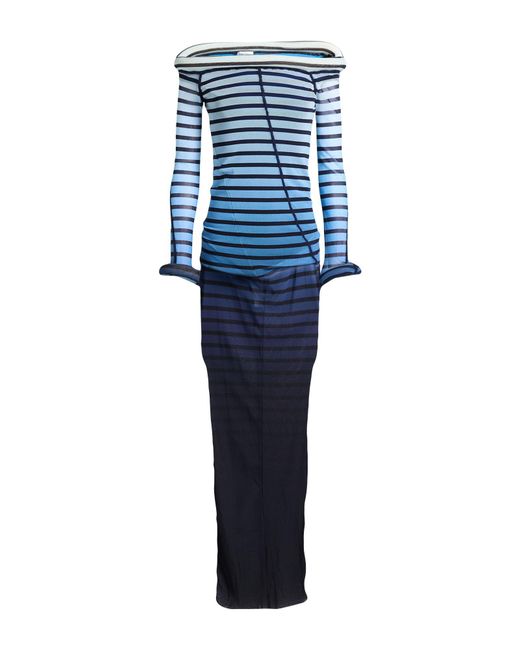Jean Paul Gaultier Blue Maxi Dress Polyamide