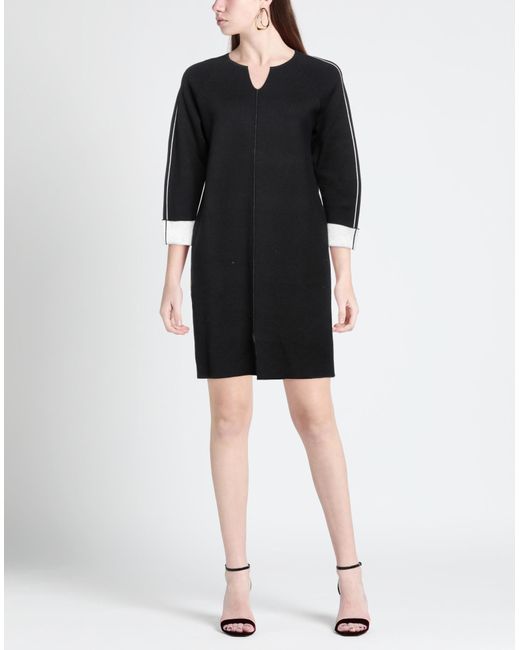 Diana Gallesi Black Mini Dress Cotton, Viscose, Polyamide, Elastane