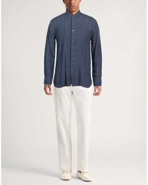 120% Lino Blue Shirt for men