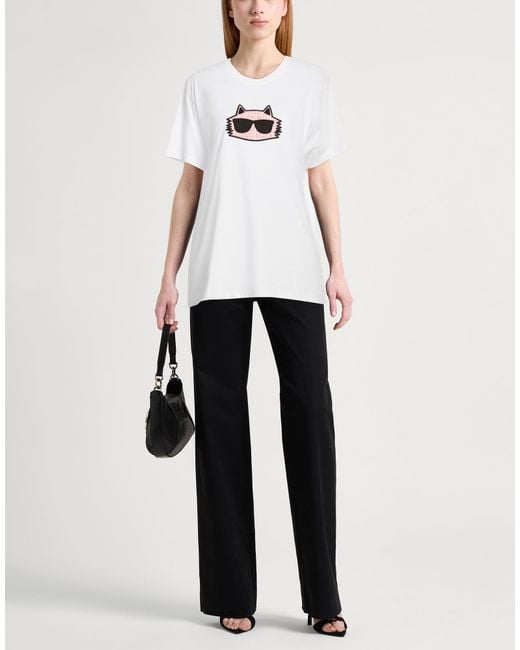 Karl Lagerfeld White T-Shirt Cotton