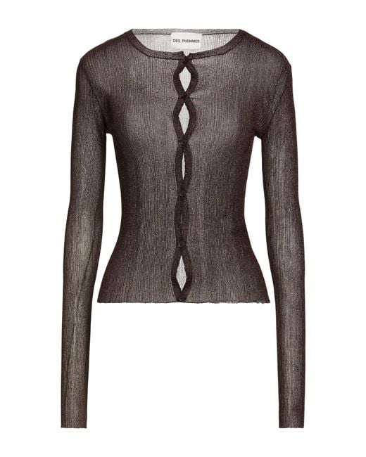 DES_PHEMMES Black Cardigan Polyester, Polyamide