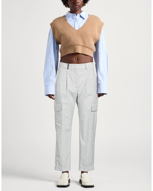 Peserico Gray Light Pants Polyester, Viscose, Elastane