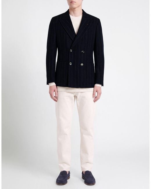 Paoloni Blue Blazer Wool, Polyamide for men