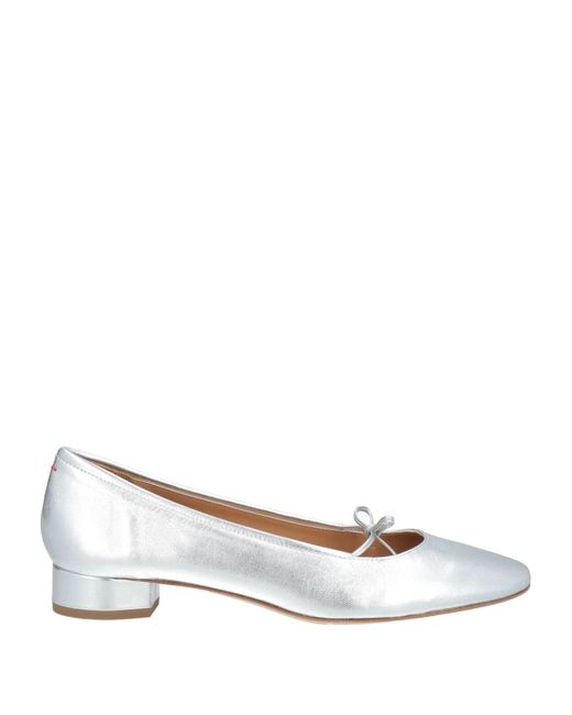 Aeyde White Ballet Flats Leather