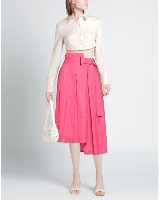 Hache Pink Midi Skirt