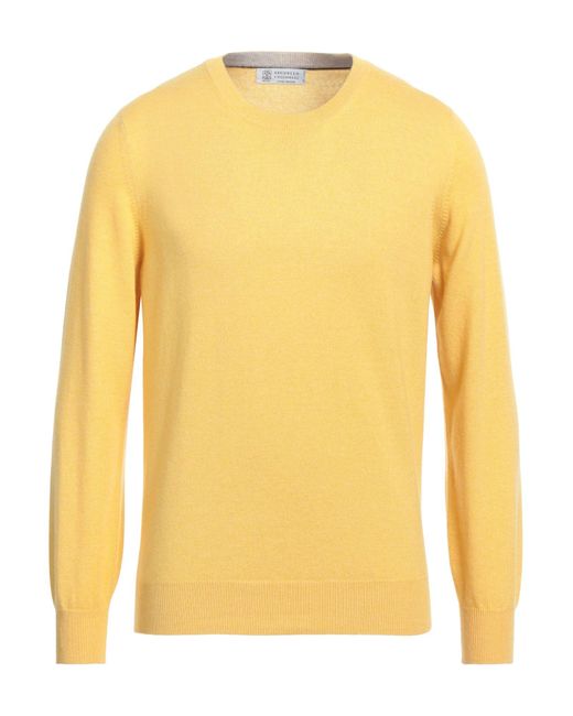 Brunello Cucinelli Yellow Sweater for men