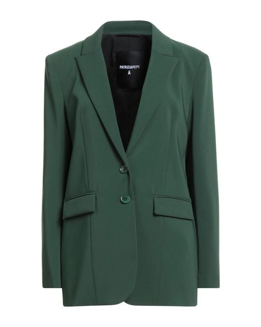 Patrizia Pepe Green Blazer Polyester, Elastane
