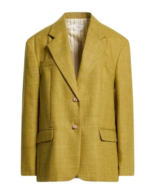 Alysi Green Chocolat Mustard Blazer Wool, Polyester, Linen