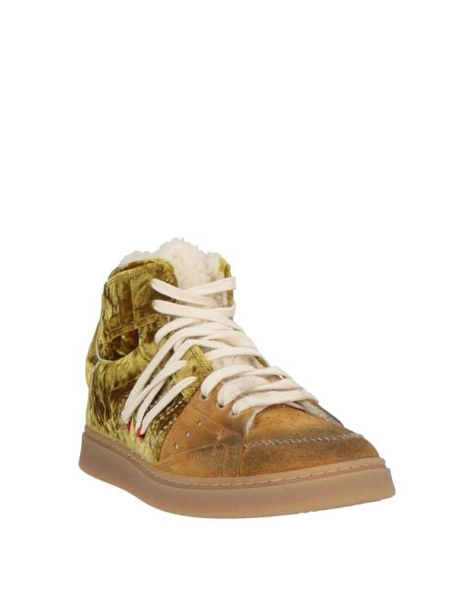 HIDNANDER Brown Sneakers Leather, Textile Fibers