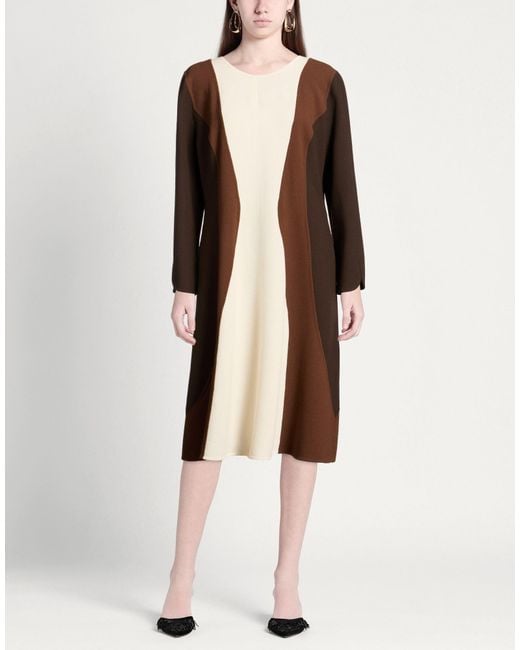 AVOLIO Milano Brown Midi Dress