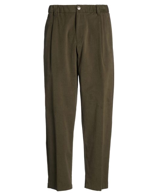 Herno Green Military Pants Cotton, Elastane for men