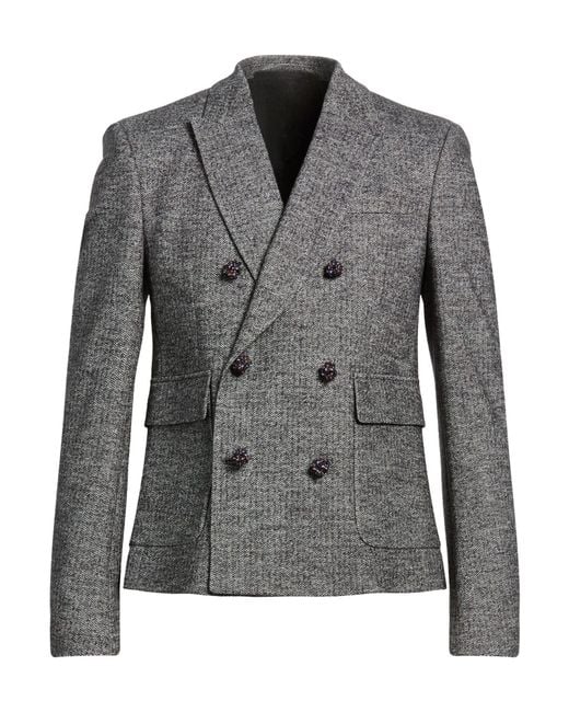 Kris Van Assche Gray Blazer Virgin Wool, Cotton for men