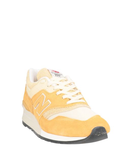 New Balance Natural Mustard Sneakers Leather, Textile Fibers for men