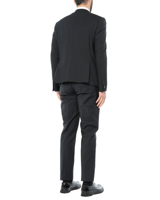 Daniele Alessandrini Black Suit Wool, Elastane for men