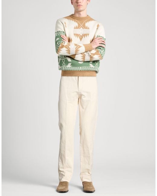 Massimo Alba White Pants Cotton, Linen for men