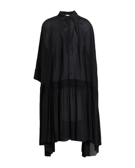 ALESSIA SANTI Black Midi Dress Viscose, Silk