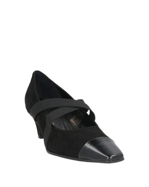 J.A.P. JOSE ANTONIO PEREIRA Black Pumps Leather, Synthetic Material