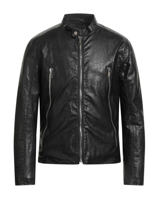 Berna Black Jacket Viscose, Polyester, Cotton, Metal for men