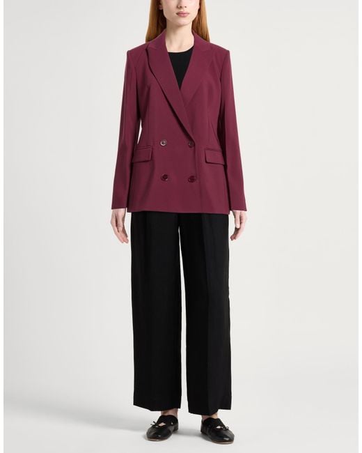 Patrizia Pepe Purple Blazer Polyester, Elastane