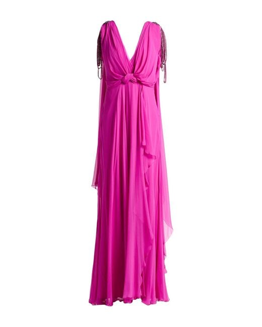 Alberta Ferretti Pink Maxi Dress Silk