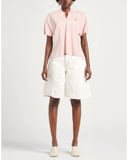Lacoste Pink Polo Shirt Lyocell, Cotton