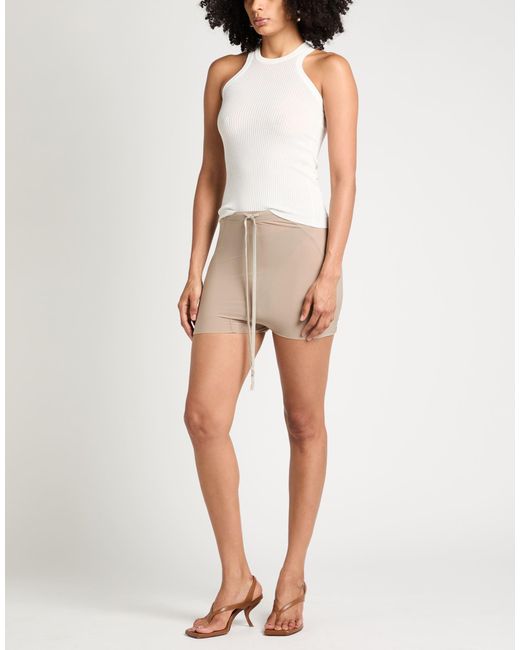 Rick Owens Natural Shorts & Bermuda Shorts Cupro, Elastane