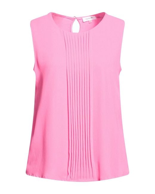 Calvin Klein Pink Top Polyester, Elastane