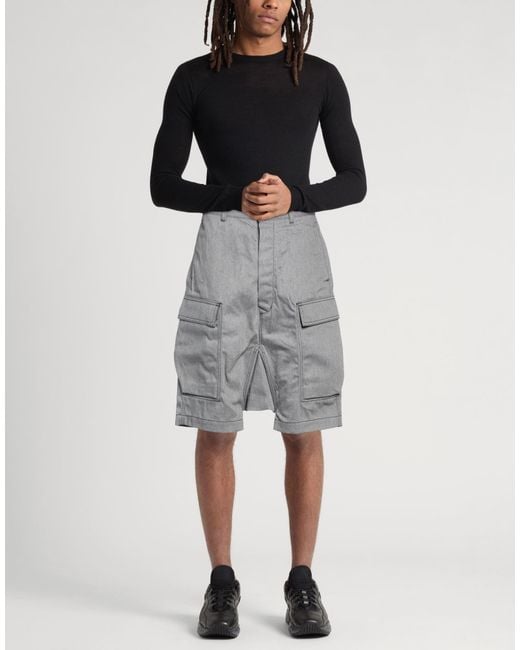 Rick Owens Gray Denim Shorts for men