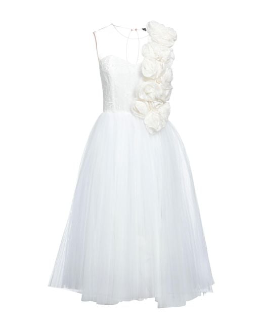 Elisabetta Franchi White Midi Dress