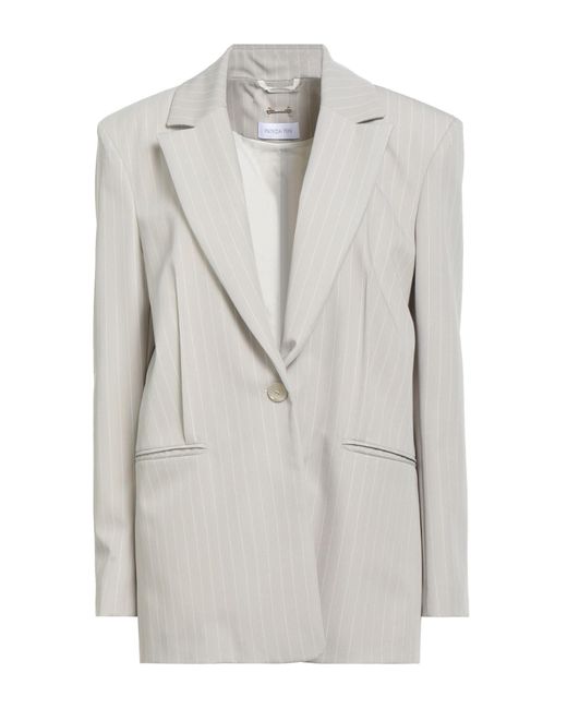 Patrizia Pepe Gray Blazer Polyester, Viscose, Elastane