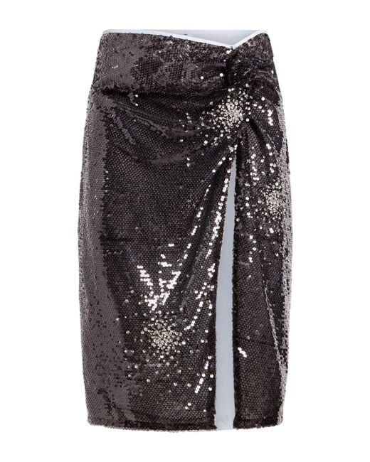 DES_PHEMMES Gray Midi Skirt Polyester