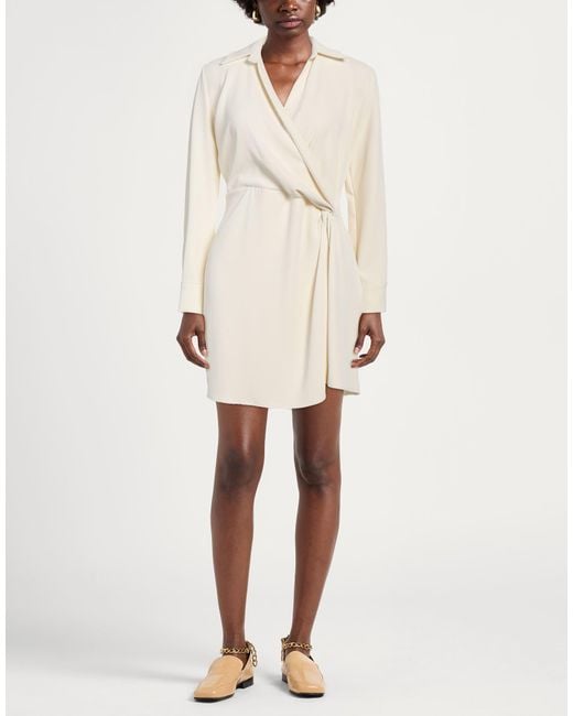 Kaos White Ivory Mini Dress Polyester, Elastane
