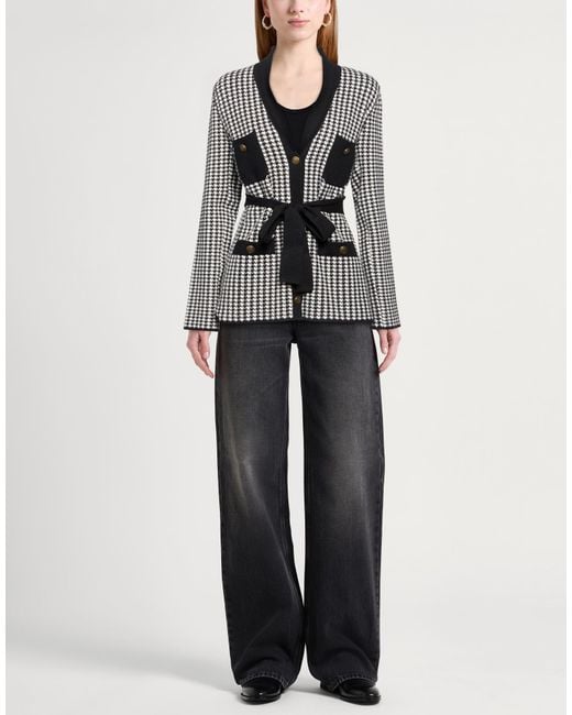 Twinset Black Jacket Viscose, Polyester, Polyacrylic