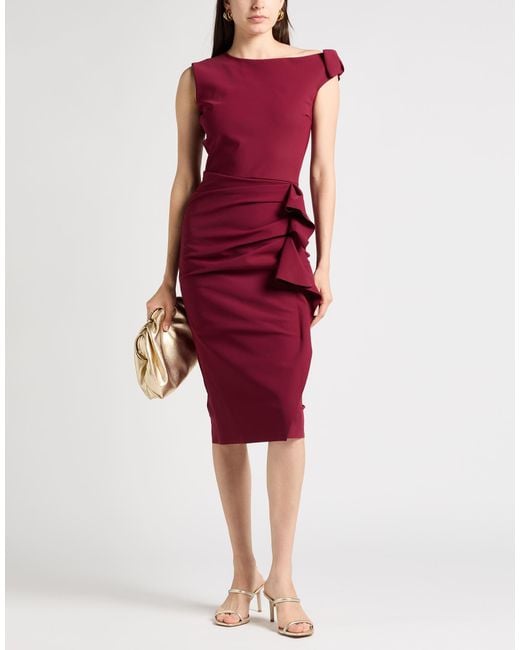 La Petite Robe Di Chiara Boni Red Burgundy Midi Dress Polyamide, Elastane