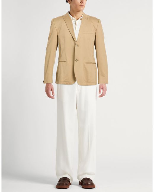 Daniele Alessandrini Natural Blazer Cotton, Elastane for men