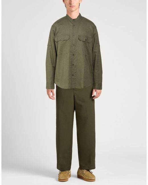 ARMANI EXCHANGE Green Shirt Linen, Cotton for men