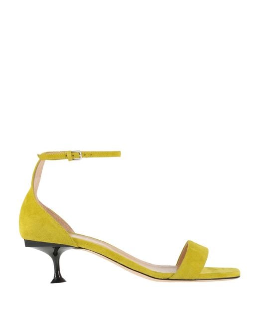 Sergio Rossi Yellow Lime Sandals Leather