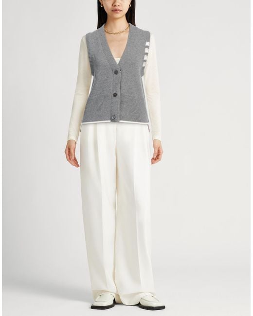 Thom Browne Gray Cardigan Virgin Wool