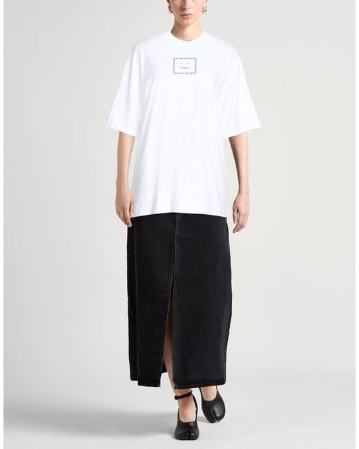 Acne White T-Shirt Cotton, Elastane