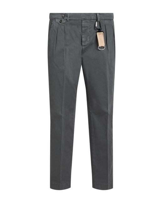 Manuel Ritz Gray Pants Cotton, Elastane for men