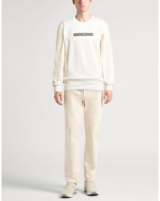 Emporio Armani White Underwear Sweatshirt Cotton, Elastane for men