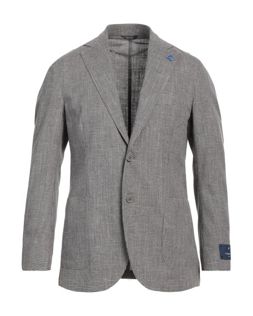 Tombolini Gray Blazer Virgin Wool, Cotton, Linen, Elastane for men