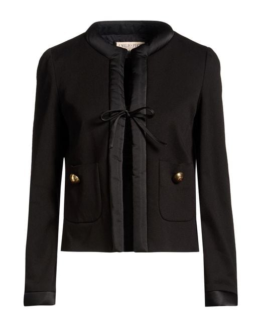 Emilio Pucci Black Jacket Cotton, Acetate, Polyester